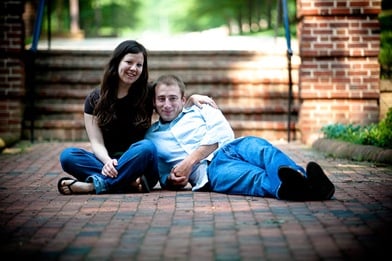Couple laying in path at UMD college park