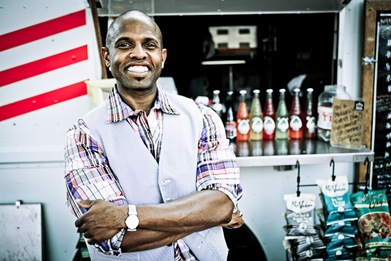 man in front of concession stand  in arlington va