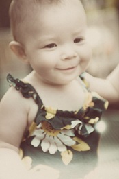 baby smiling at allens pond in bowie md