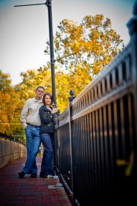 man and woman in Ellicott City on bridge