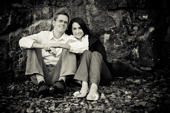 man and woman in Ellicott City sitting in front of wall