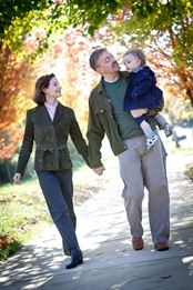 Family walking on path in Derwood Maryland