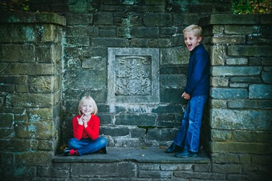 portrait of brother and sister at Glenview Mansion in Rockville, MD
