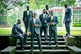 groom and groomsmen  at the Newton White Mansion in Mitchellville MD