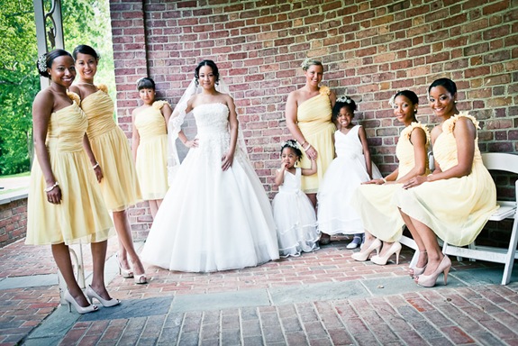bride and bridesmaids at the Newton White Mansion in Mitchellville MD