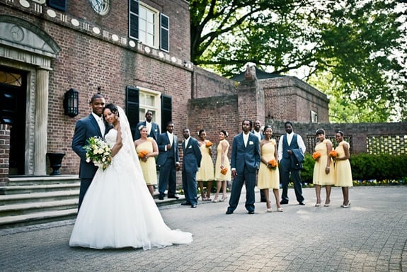 wedding party  at the Newton White Mansion in Mitchellville MD