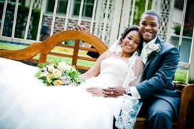 bride and groom  at the Newton White Mansion in Mitchellville MD
