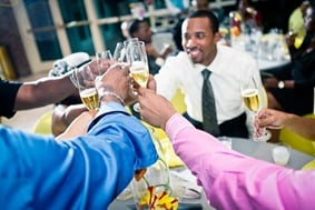 toasting  at the Newton White Mansion in Mitchellville MD