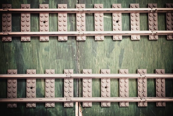 Toy train tracks at at Baltimore & Ohio Railroad Museum