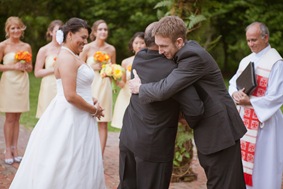 father giving bride away at Mt. Airy Mansion in Upper Marlboro Maryland