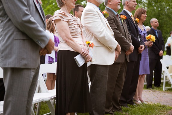 family at wedding ceremony at Mt. Airy Mansion in Upper Marlboro Maryland