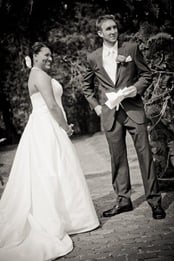 bride and groom reciting vows at Mt. Airy Mansion in Upper Marlboro Maryland
