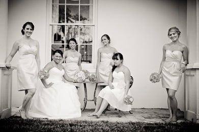 bride and bridesmaids  at Mt. Airy Mansion in Upper Marlboro Maryland