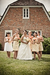 bride and bridesmaids  at Mt. Airy Mansion in Upper Marlboro Maryland