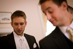 groom gettnig ready at Mt. Airy Mansion in Upper Marlboro Maryland
