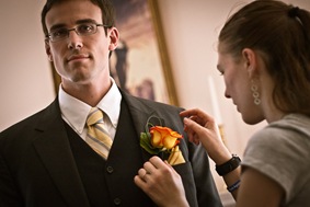 groomsman getting ready at Mt. Airy Mansion in Upper Marlboro Maryland