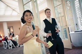 maid of honor giving toast at Mt. Airy Mansion in Upper Marlboro Maryland