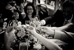people toasting at Mt. Airy Mansion in Upper Marlboro Maryland