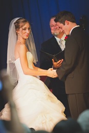 Bride and groom during ceremony in Mechanicsville MD