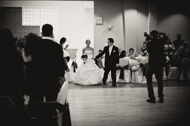 Bride and Groom walking into reception in Waldorf MD