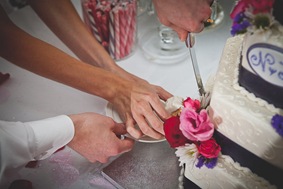 bride and groom cut cake in waldorf md