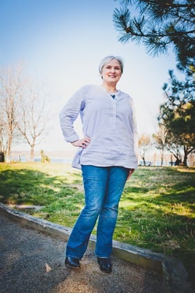 woman standing in old town alexandria