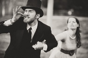 The Villain Ties the Maden to the Tracks  Engagement Session
