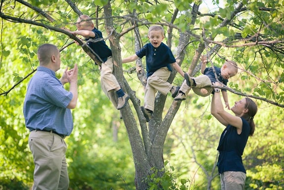Cute family at Wheaton Regional Park in Wheaton Maryland