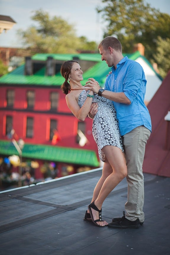 Rooftop engagement session in annapolis maryland