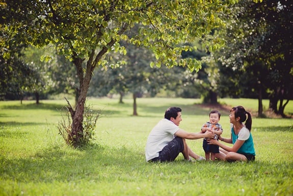 Famiily with toddler at Wheaton Regional Park in Maryland