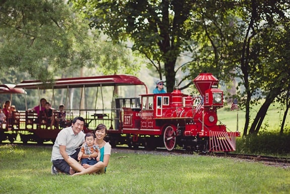 Famiily with toddler at Wheaton Regional Park in Maryland