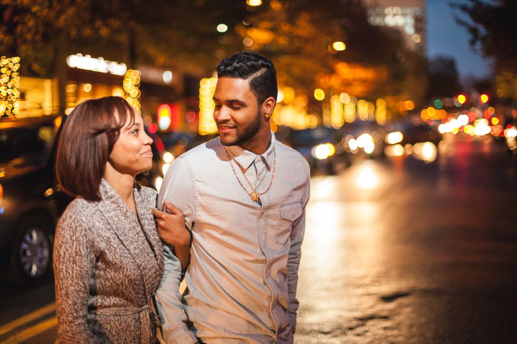 engaged-couple-downtown-silver-spring