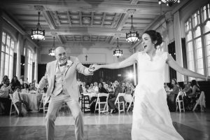Annapolis wedding photography capturing a bride and groom dancing at the reception.