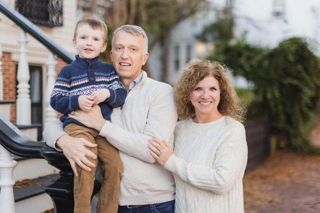 Family portraits in downtown Charlottesville, Virginia.