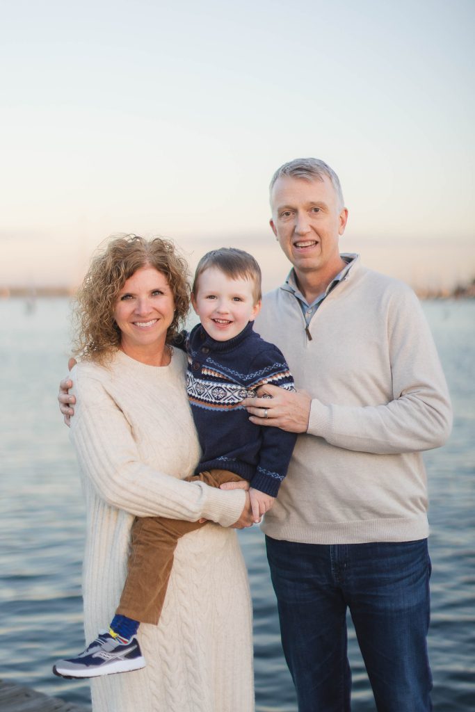 A family portrait by the water in Downtown Annapolis.