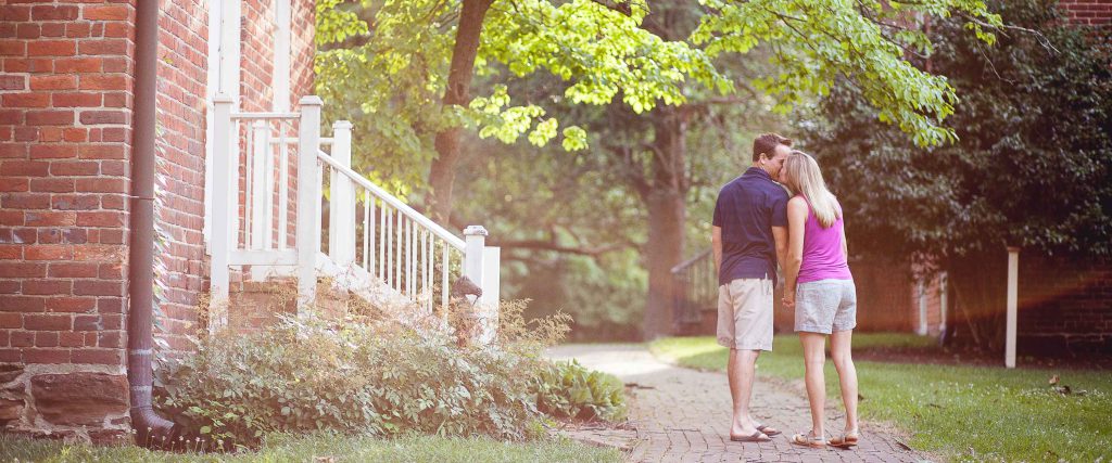 Keywords: Glenn Dale, brick house

Description: A couple standing on the steps of a Glenn Dale brick house.