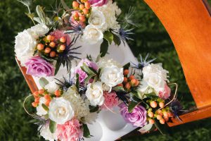A bouquet of flowers by The Pink Poppy event vendor.