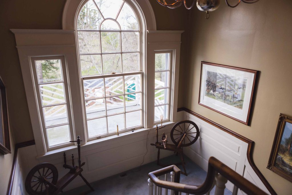 A detailed window in a wedding room.