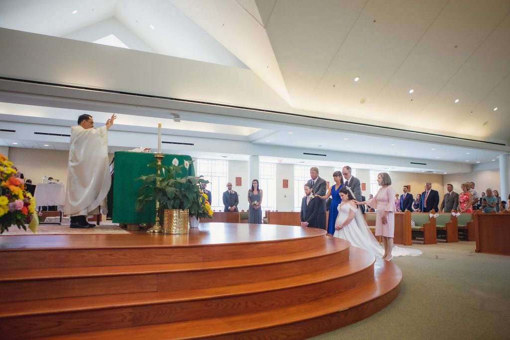 A church wedding ceremony.