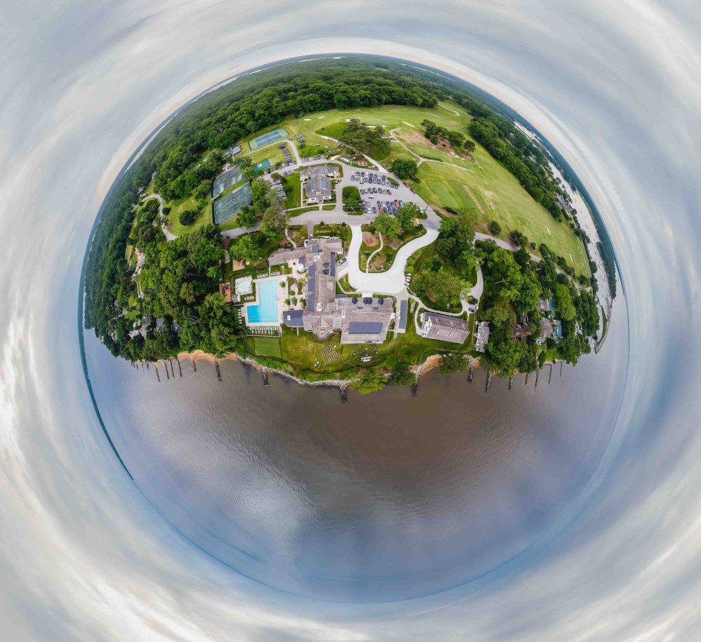 A detailed 360 degree view of a house with a pool.