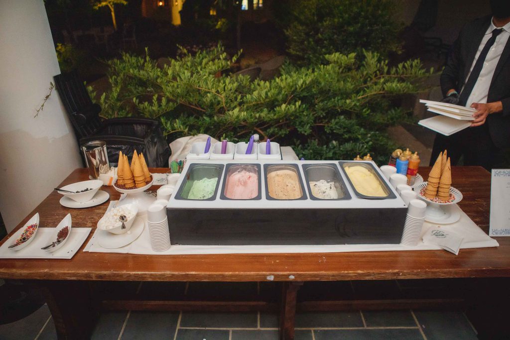 Wedding ice cream station.