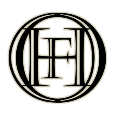 A black and white logo featuring the letter f for Hall of Fame Entertainment, an event vendor.