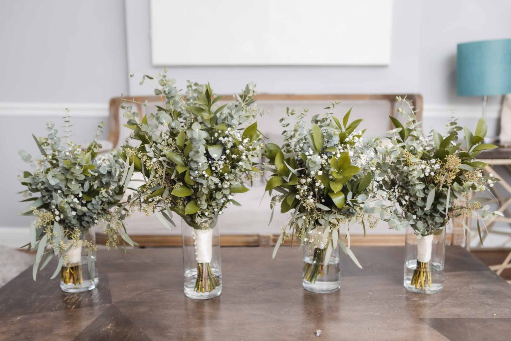 Eucalyptus wedding bouquets.