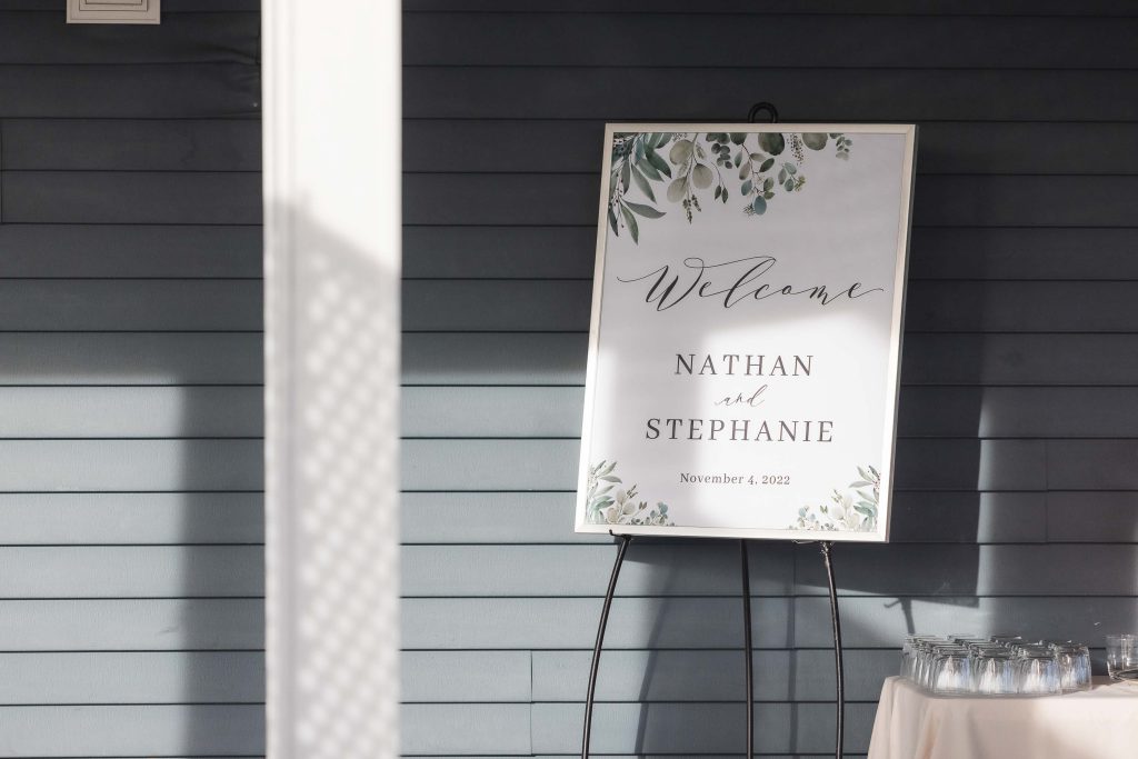 Eucalyptus wedding sign.