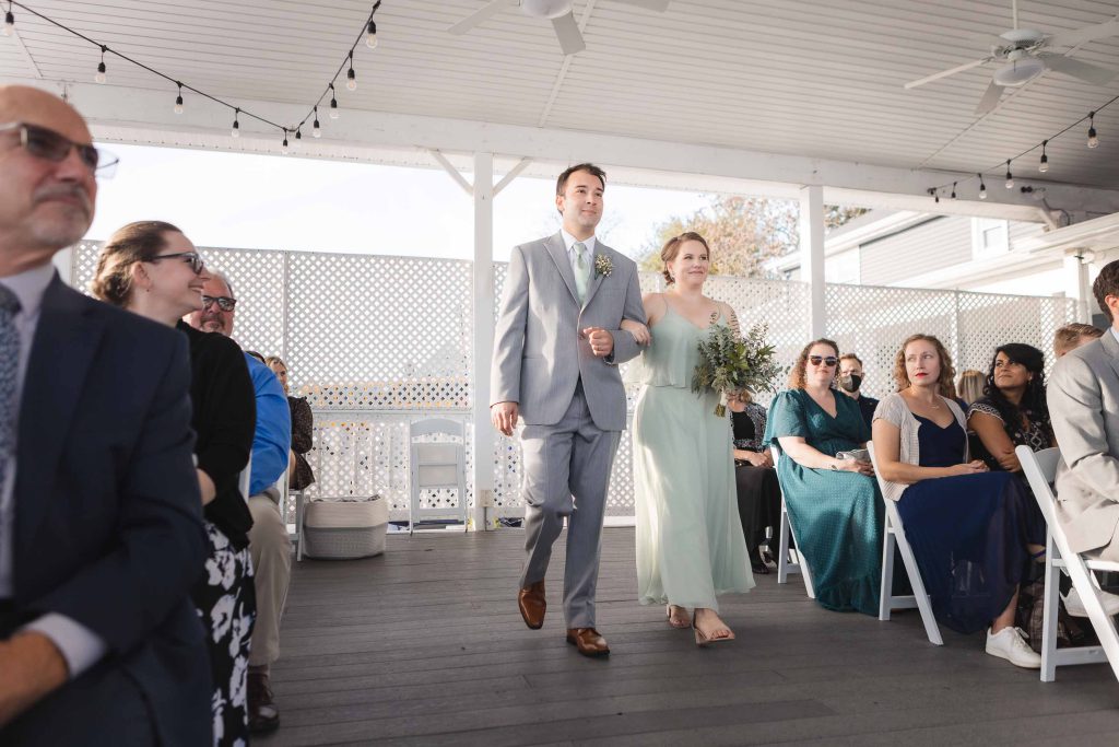 A ceremony at a wedding.