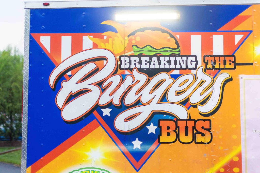 Breaking the burgers bus for a birthday party.