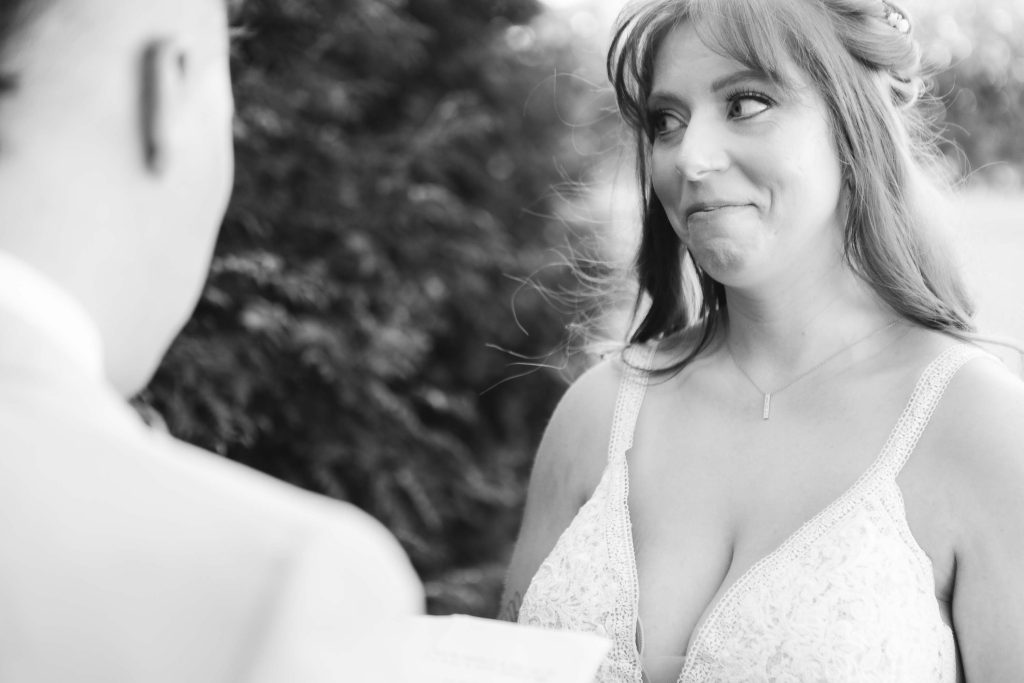 Wedding photo of a bride's First Look at her wedding ring at Blackwall Barn & Lodge